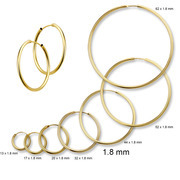 Huiscollectie 4013329 Golden earrings 1.8 mm