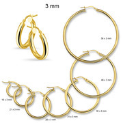 Huiscollectie 4013187 Golden earrings 3 mm round