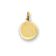 Huiscollectie 4013224 Golden engraving pendant round