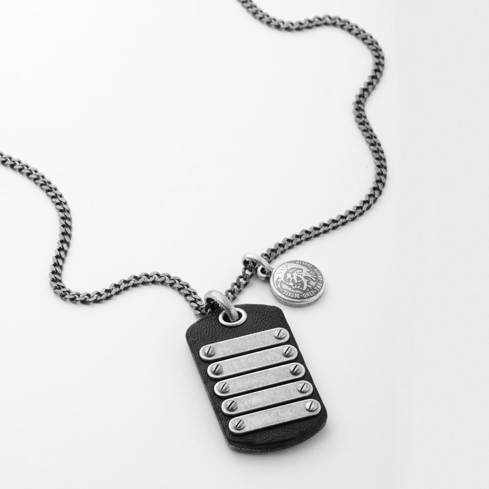 diesel leather necklace