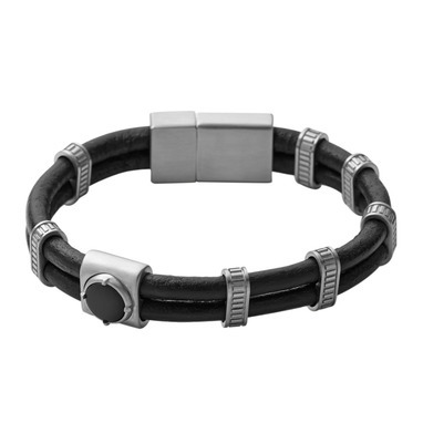 Diesel DX0820040 Men's Leather Inlay bracelet - WatchesnJewellery.com