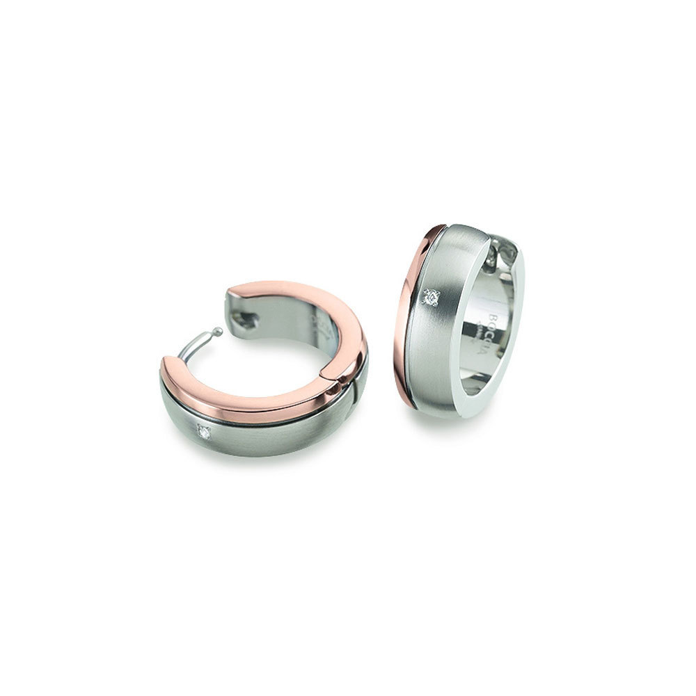 Boccia Titanium 0539 17 Bicolor earrings with diamonds