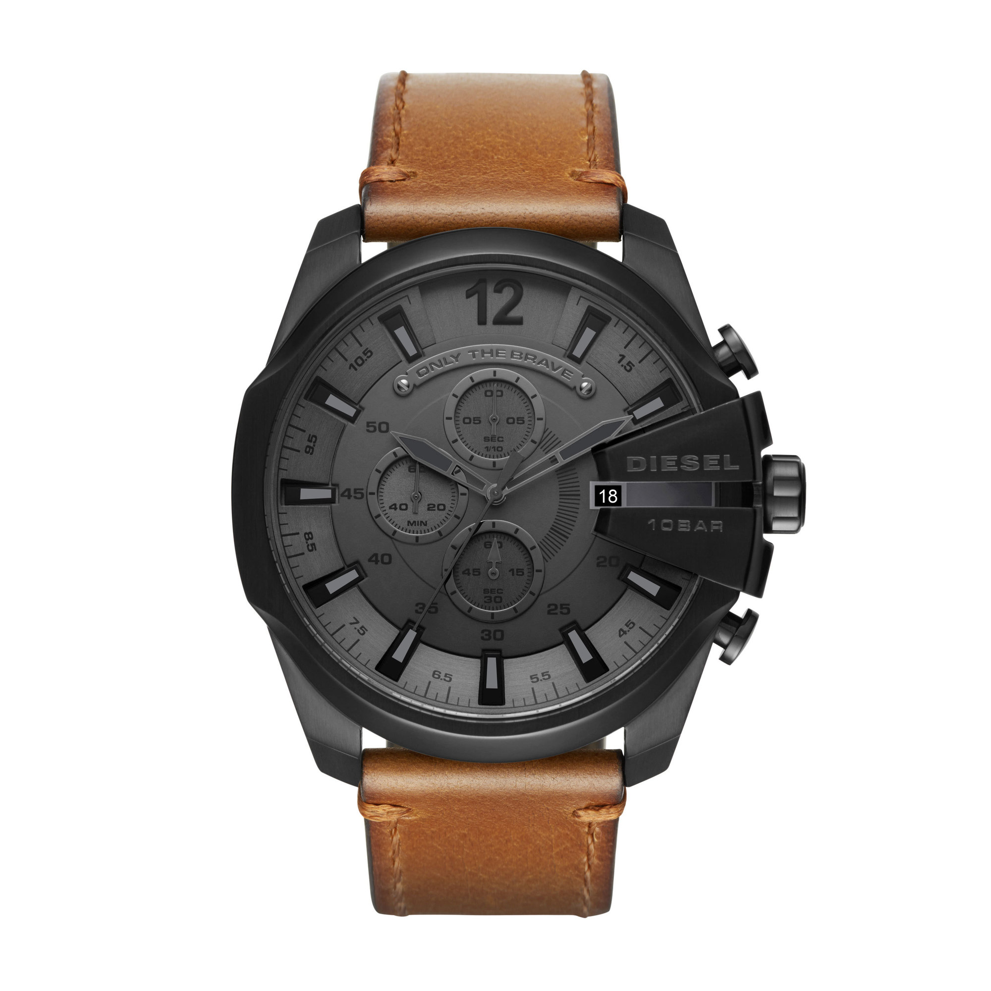 diesel men's double down silicone strap black