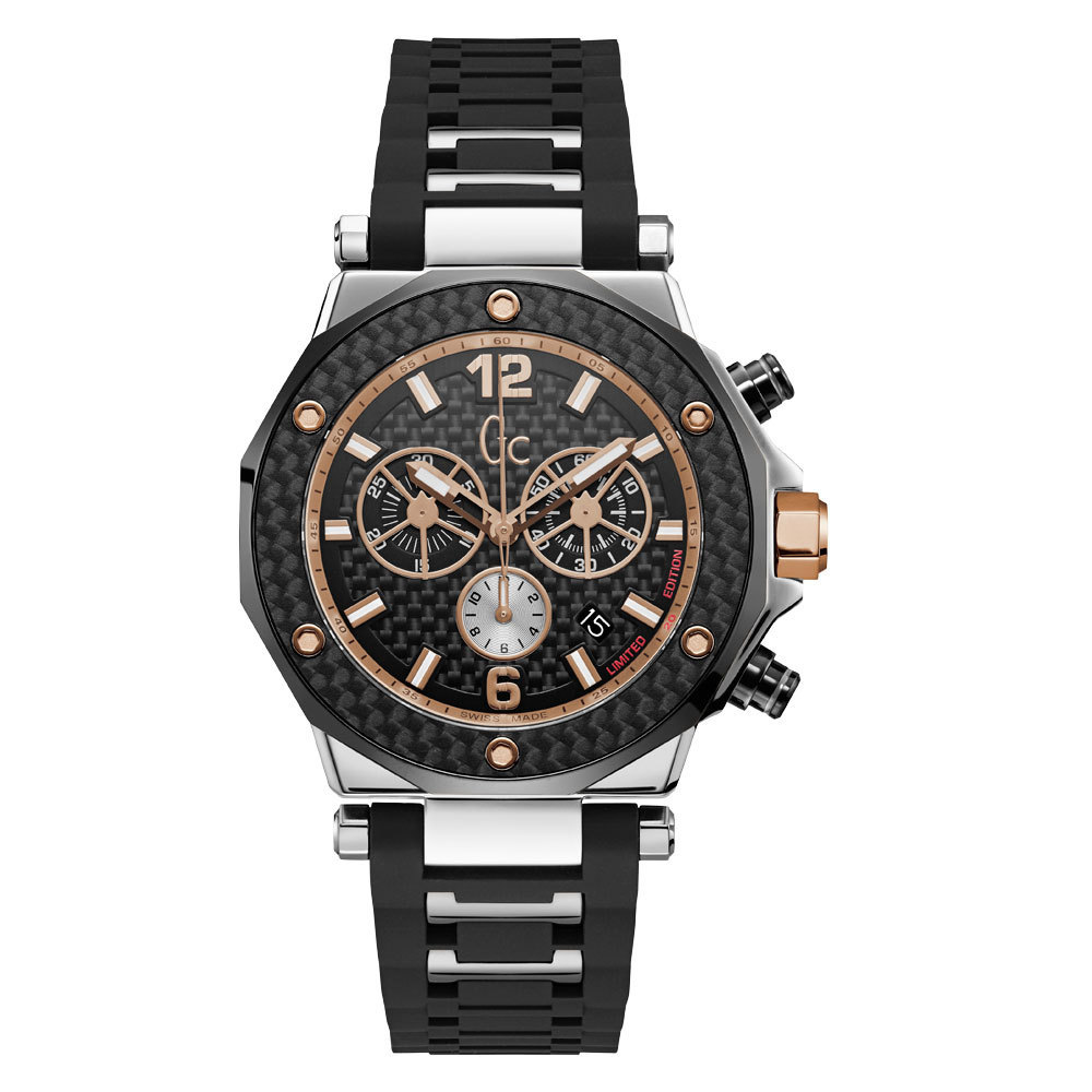 gc watches black chronograph watch