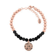 CO88 Bracelet 'Elemental' steel rose colored/black 17-22 cm 8CB-14003