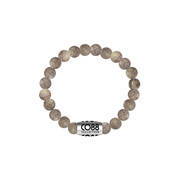 CO88 Stretch bracelet 'Elemental' Jasper 6 mm steel/beige 8CB-17022