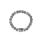 CO88 Stretch bracelet 'Elemental' Jasper 6 mm steel/grey 8CB-17023