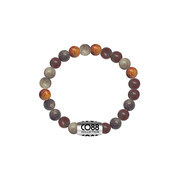 CO88 Stretch bracelet 'Elemental' Jasper 6 mm steel/grey/brown 8CB-17024