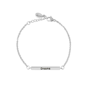 CO88 Bracelet Steel Dream, Love, Laugh silver colored 17-20 cm 8CB-19006