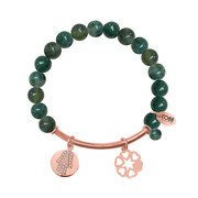 CO88 Bracelet with charms bar/fatima's hand/hearts ros/green 8CB-50010