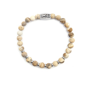 CO88 Collection 8CB-90034 - Natural stone bracelet - Jasper 6 mm - size l - beige