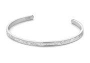 CO88 Collection 8CB-90171 - Steel open bangle with crystal - one-size - silver colored