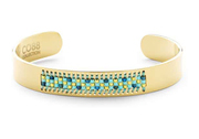 CO88 Collection 8CB-90127 - Steel open bangle with Miyuki beads - one-size - gold colored