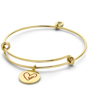 CO88 Collection 8CB-90175 - Steel bangle with charm - fingerprint heart - one-size - silver colored