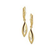 House Collection Earrings Zirconia Yellow Gold Shiny 20 mm x 5.5 mm