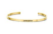 Key Moments 8KM-B00005 Steel open bangle with text limited edition zirconia one-size gold colored