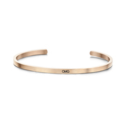 Key Moments 8KM-B00078 Steel open bangle with text omg zirconia one-size rose colored