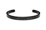 Key Moments 8KM-BM0005 Bangle with text Namaste one-size black