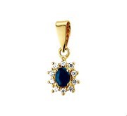 Home Collection Pendant Yellow Gold Sapphire And Zirconia