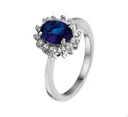 Home Collection Ring Zirconia And Synthetic Sapphire Silver Rhodium Plated