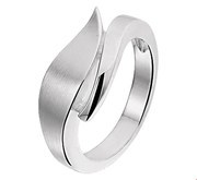 House collection Ring Poli/mat Silver Rhodium plated