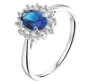 Home Collection Ring Zirconia And Synthetic Sapphire Silver Rhodium Plated