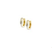 House collection Folding earrings Zirconia Yellow gold Shiny