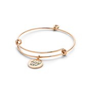 CO88 Collection Beloved 8CB 90235 Steel Bracelet with Pendants - I Love You Mom - One-size - Rose colored