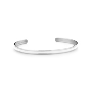 Key Moments 8KM B00523 Steel Open Bangle One-size (60 x 50 x 4 mm) Silver / White