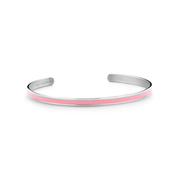 Key Moments 8KM B00524 Steel Open Bangle One-size (60 x 50 x 4 mm) Silver / Pink