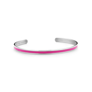 Key Moments 8KM B00525 Steel Open Bangle One-size (60 x 50 x 4 mm) Silver / Fuchsia