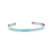 Key Moments 8KM B00526 Steel Open Bangle One-size (60 x 50 x 4 mm) Silver / Blue