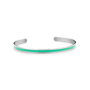 Key Moments 8KM B00527 Steel Open Bangle One-size (60 x 50 x 4 mm) Silver / Mint