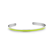 Key Moments 8KM B00531 Steel Open Bangle One-size (60 x 50 x 4 mm) Silver / Green