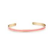 Key Moments 8KM B00536 Steel Open Bangle One-size (60 x 50 x 4 mm) Gold / Pink