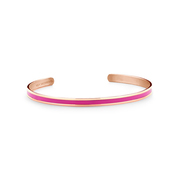 Key Moments 8KM B00542 Steel Open Bangle One Size (60 x 50 x 4 mm) Rose Gold Tone / Fuchsia