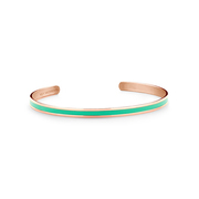 Key Moments 8KM B00546 Steel Open Bangle One Size (60 x 50 x 4 mm) Rose Gold Tone / Mint