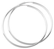 House collection Creoles Round Tube Silver Shiny 2 mm x 50 mm