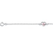 Home Collection Bracelet Silver Heart And Zirconia 1.5 mm 13 - 15 cm