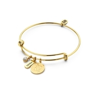 CO88 Collection Zodiac 8CB 90281 Steel Bracelet with Pendants - Constellation Pisces - One-size - Gold colored