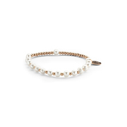 CO88 Collection Elemental 8CB 90314 Stretch Bracelet with Pearls and Steel Beads - One-size - Rose colored