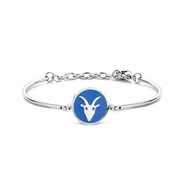 CO88 Collection Zodiac 8CB 90319 Steel Bracelet with Pendant - Constellation Capricorn 15 mm - One-size - Silver / Blue