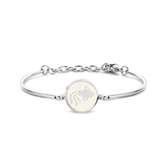 CO88 Collection Zodiac 8CB 90320 Steel Bracelet with Pendant - Constellation Aquarius 15 mm - One-size - Silver / White