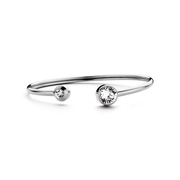 CO88 Collection Sparkle 8CB 90331 Steel Flex Bangle - Swarovski Stones 4 and 8 mm - Size 58x49 mm - Silver colored