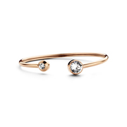 CO88 Collection Sparkle 8CB 90333 Steel Flex Bangle - Swarovski Stones 4 and 8 mm - Size 58x49 mm - Rose colored