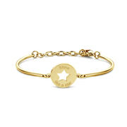 CO88 Collection Inspirational 8CB 90338 Steel Bracelet with Pendant - Star and Shine Like a Star 17 mm - One-size - Gold colored