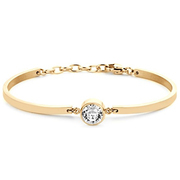 CO88 Collection Sparkle 8CB 90384 Steel Bracelet with Pendant - Swarovski Crystal 8 mm - Length 16.5 + 3 cm - Gold colored