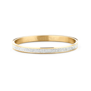 Key Moments 8KM BC0042 Steel Bangle with Crystal - Size 58x50 mm - Gold / White