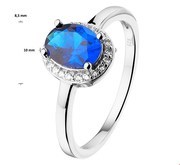 Home Collection Ring Zirconia And Synthetic Sapphire Silver Rhodium Plated