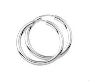 TFT Hoops Round Tube Silver Shiny 3 mm x 30 mm